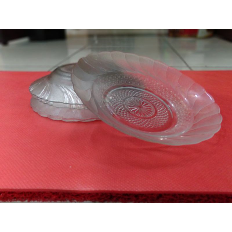 (ISI 6 PCS) Piring makan kaca bening termurah (free babel)