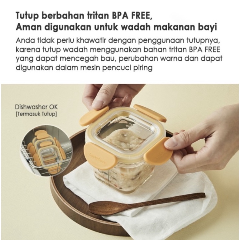 Lock n Lock Baby Food Container MPASI Set 3p 230ml 260ml / wadah mpasi kaca