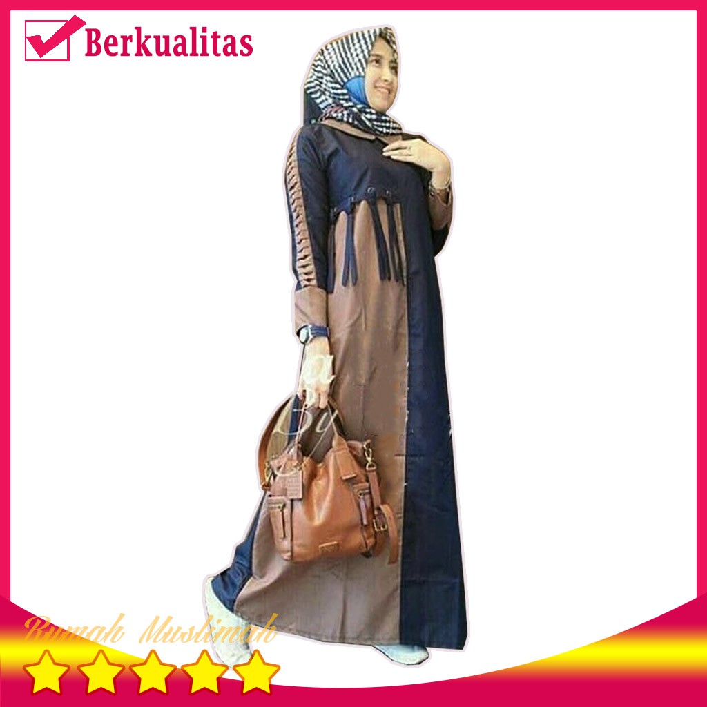 Ns FC Najibah Gamis Syari Putih Benhur Abu Toska Navy 