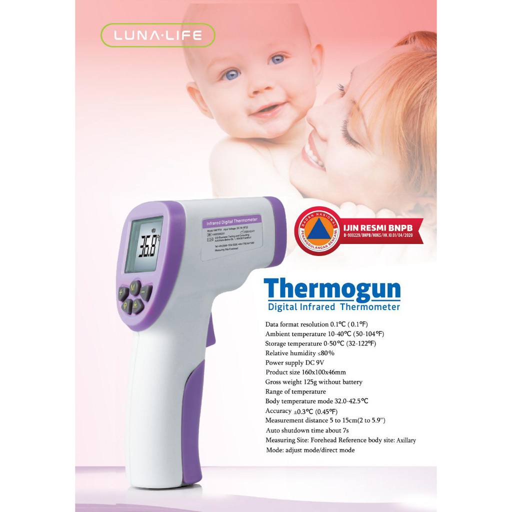 THERMOMETER GUN TERMOMETER INFRARED DIGITAL TEMBAK ALAT UKUR SUHU F01