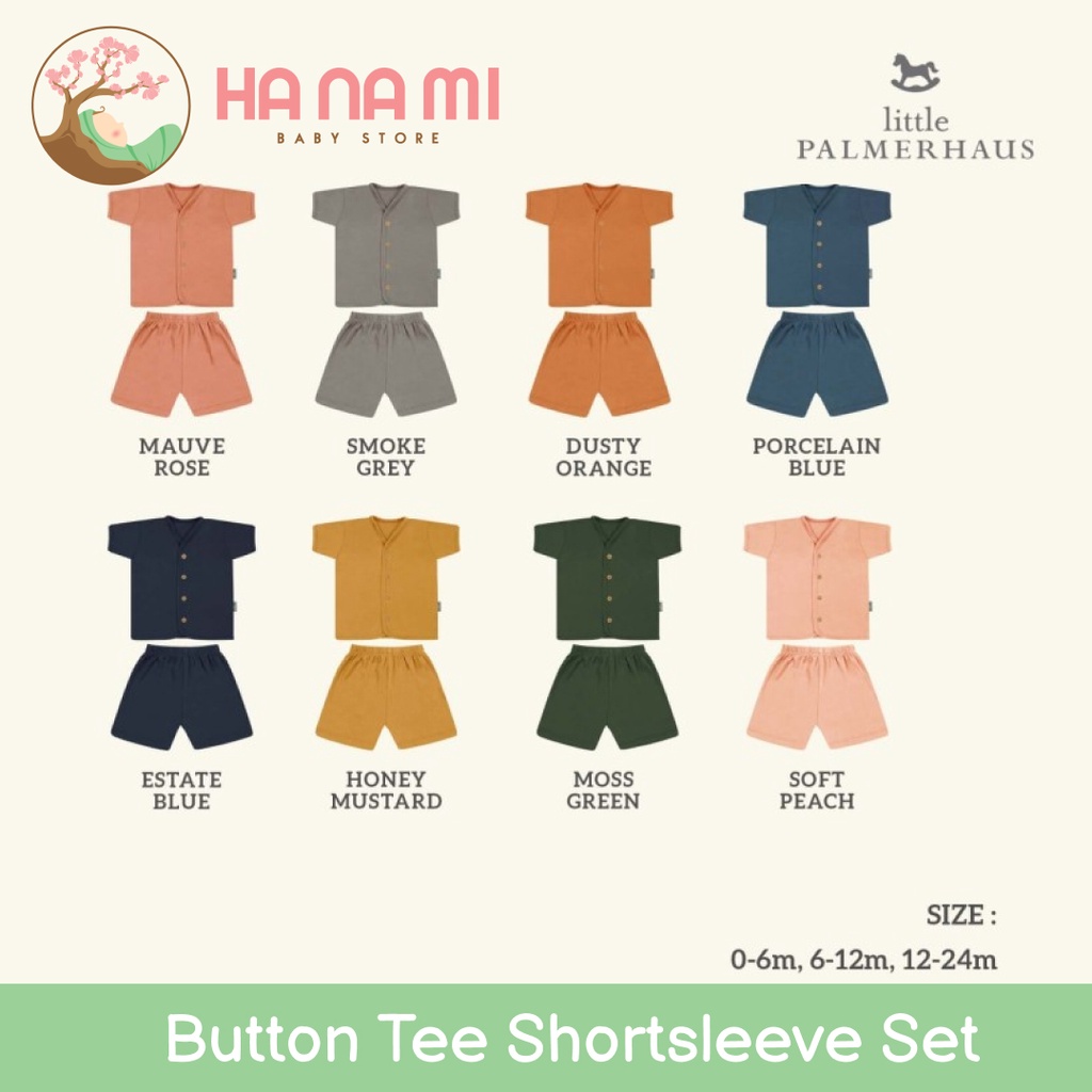 Little Palmerhaus Button Tee Short Sleeve Setelan Bayi