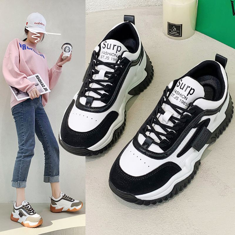 [GROSIR][COD] SEVEN_DAY SEPATU SNEAKERS WANITA KOREA IMPORT SPORT SHOES HITAM H-783