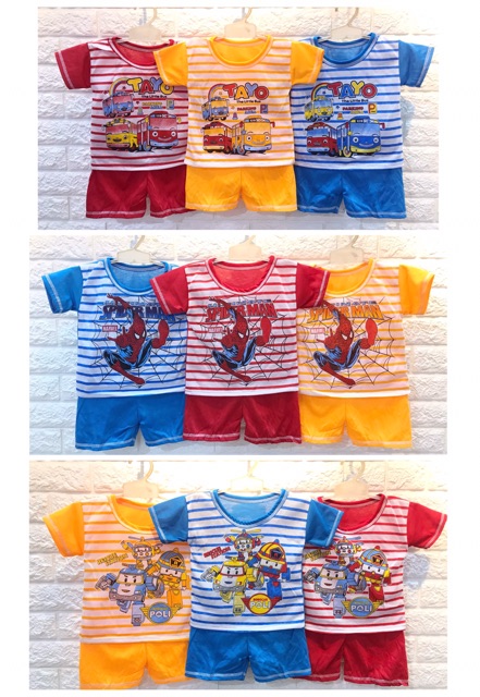 Baju setelan anak laki laki gambar robocar poly tayo Baju setelan anak laki laki gambar robocar poly tayo