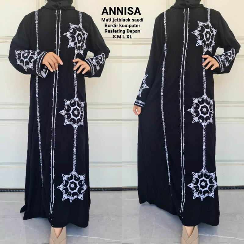 ABAYA GAMIS HITAM BORDIR ANNISA EXCLUSIVE BY GAMISHITAM