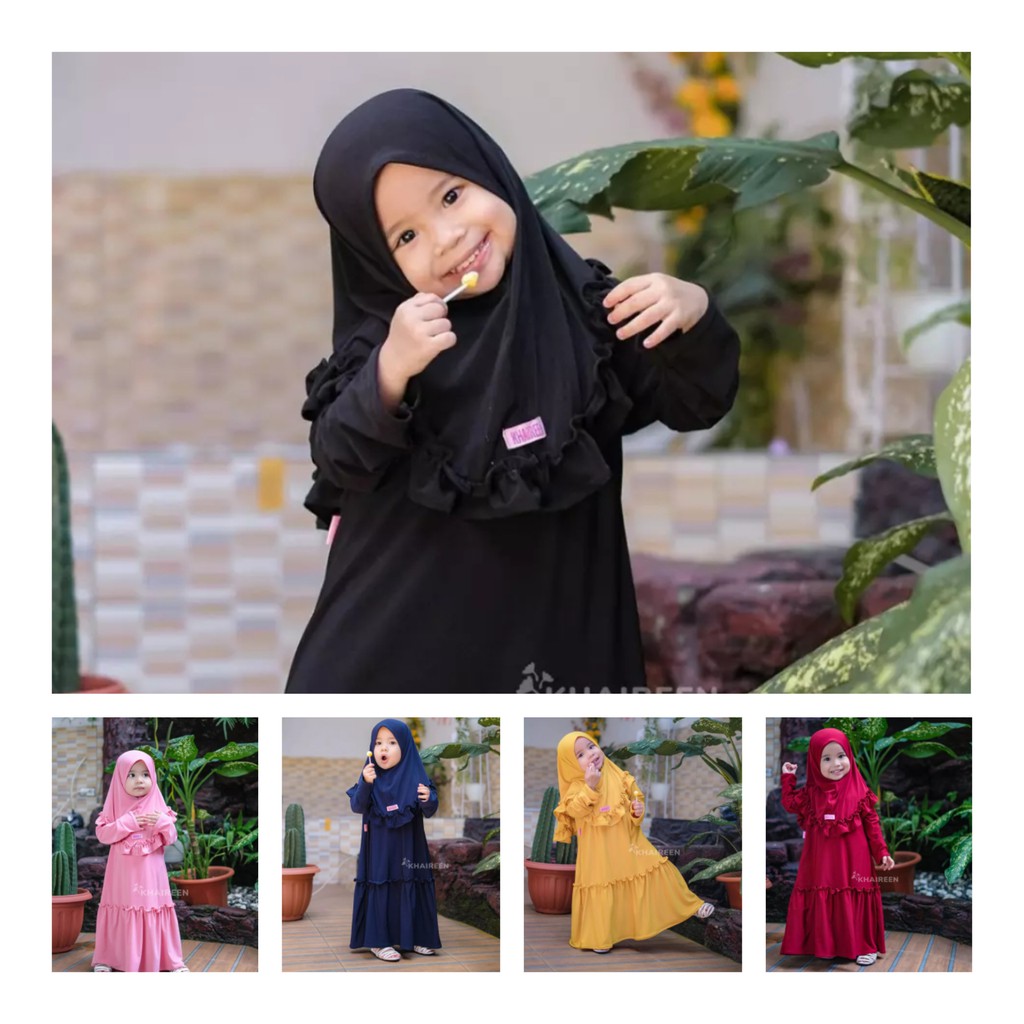 gamis anak / GAMIS REMPEL SATU SET / gamis bayi / baby &amp; kids / hijab / PUSAT JILBAB CICALENGKA