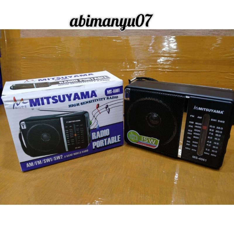 Radio Portable Mitsuyama MS - 4061 FM AM SW 4Band World Radio