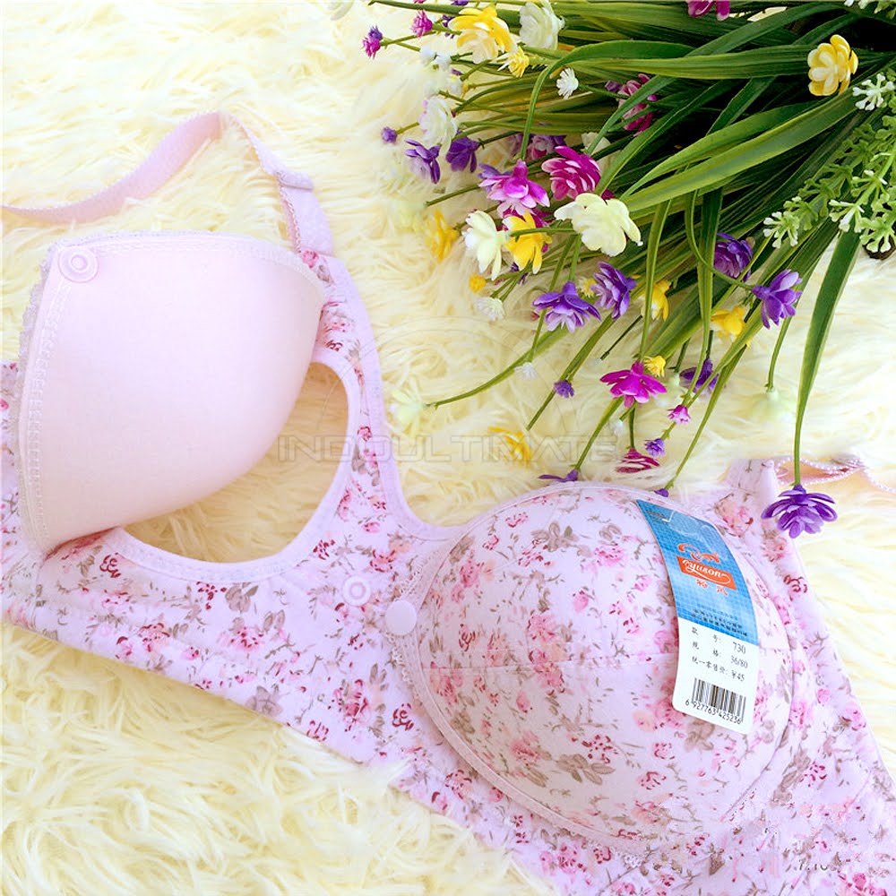 Bra Menyusui Tanpa Kawat BIM-11 Bra Menyusui Kancing Depan BH Menyusui Bayi Pakaian Dalam Wanita Cewek Perempuan Nursing Bra Maternity Bra Ibu Menyusui Bra Motif Motif