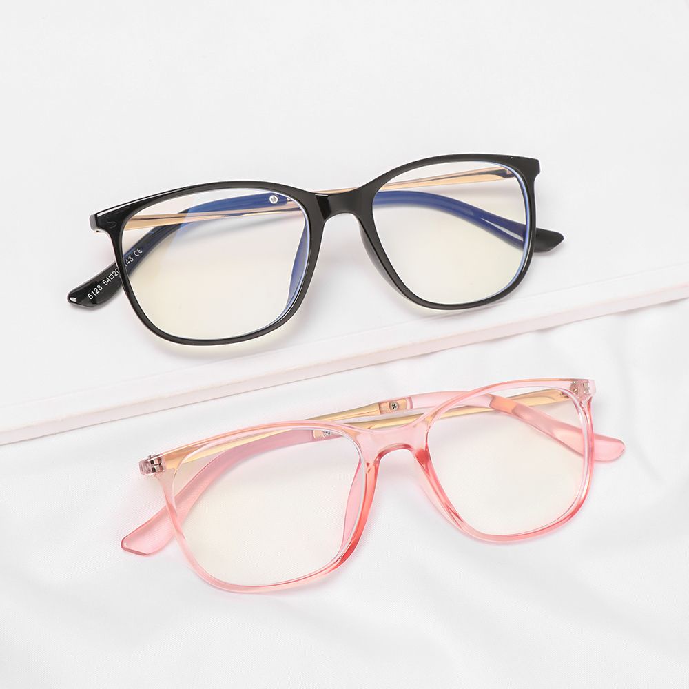 ROW Fashion Eyeglasses Vintage Ultra Light Frame Anti-Blue Light Glasses Portable Women Men Computer Square Eye Protection/Multicolor