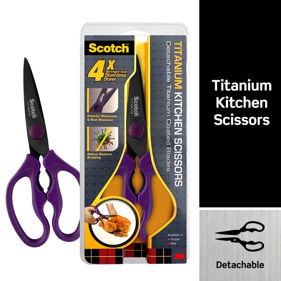 

Scotch 3M Gunting Dapur Titanium Kitchen Scissors KS-DT Purple 9 inch