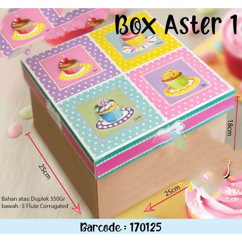 

Box Aster 1- PER PCS Box Dus Kue //Cake Box //Kotak Kue//Perlengkapan Baking