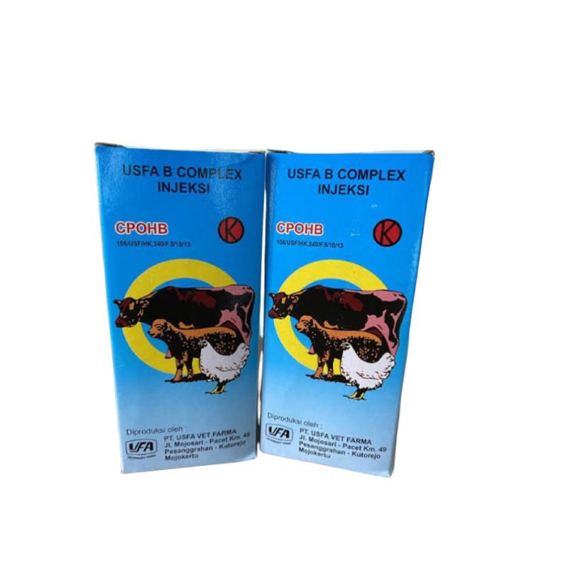 USFA / USFA B Complex Injeksi / B Komplek / Kemasan 100 ml untuk Hewan & Ternak