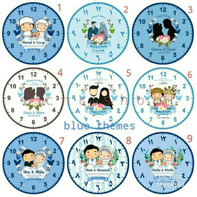 Jam Dinding Custom Kado Pernikahan /wisuda/birthday/ ulang tahun /bayi
