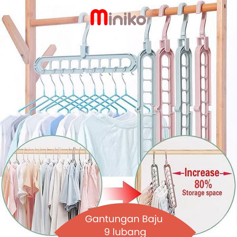 Gantungan Baju - Magic Hanger- Gantungan Baju 9 Lubang - WARNA RANDOM