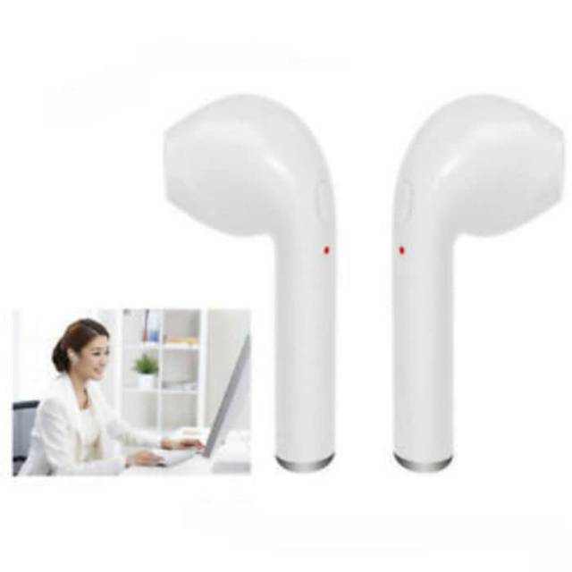 Handsfree Headset i7S Wireless Bluetooth Stereo With Charging Case Headset Bluetooth Sepasang