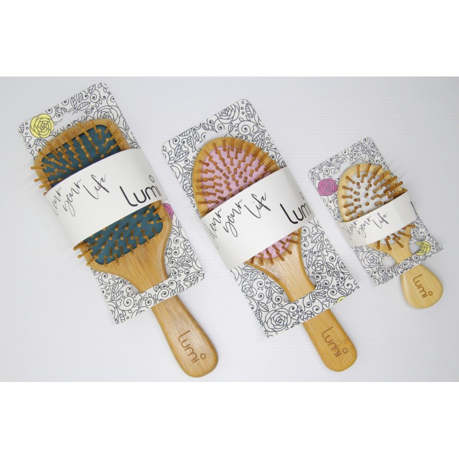 Lumi Bamboo Paddle Brush - Hair Brush Square / Sisir Rambut