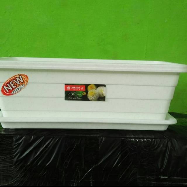 Pot panjang putih lion star/ pot plastik
