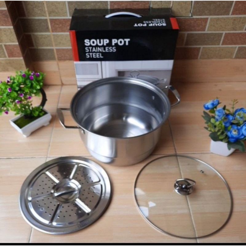 Panci High Pot  Soup  Steamer/Panci Steamer Calypso/Panci Calypso  Ukuran Besar/Panci Calypso Termur