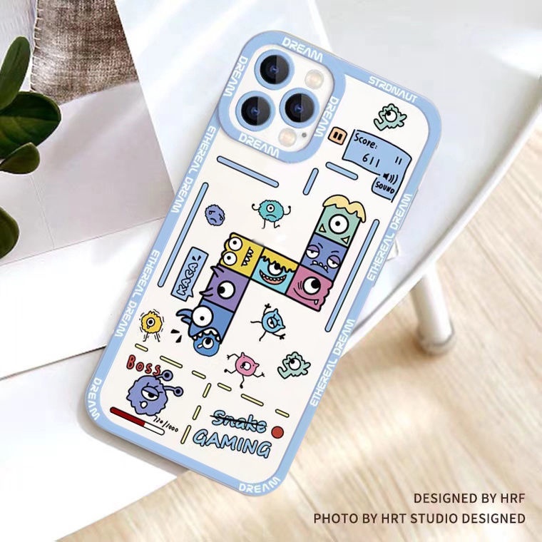 Soft Case TPU Transparan Motif Little Monster Untuk Iphone 13 Pro Max / 12 / 11 / XS / XR / X / 8 / 7 / 6 Plus / SE 2020