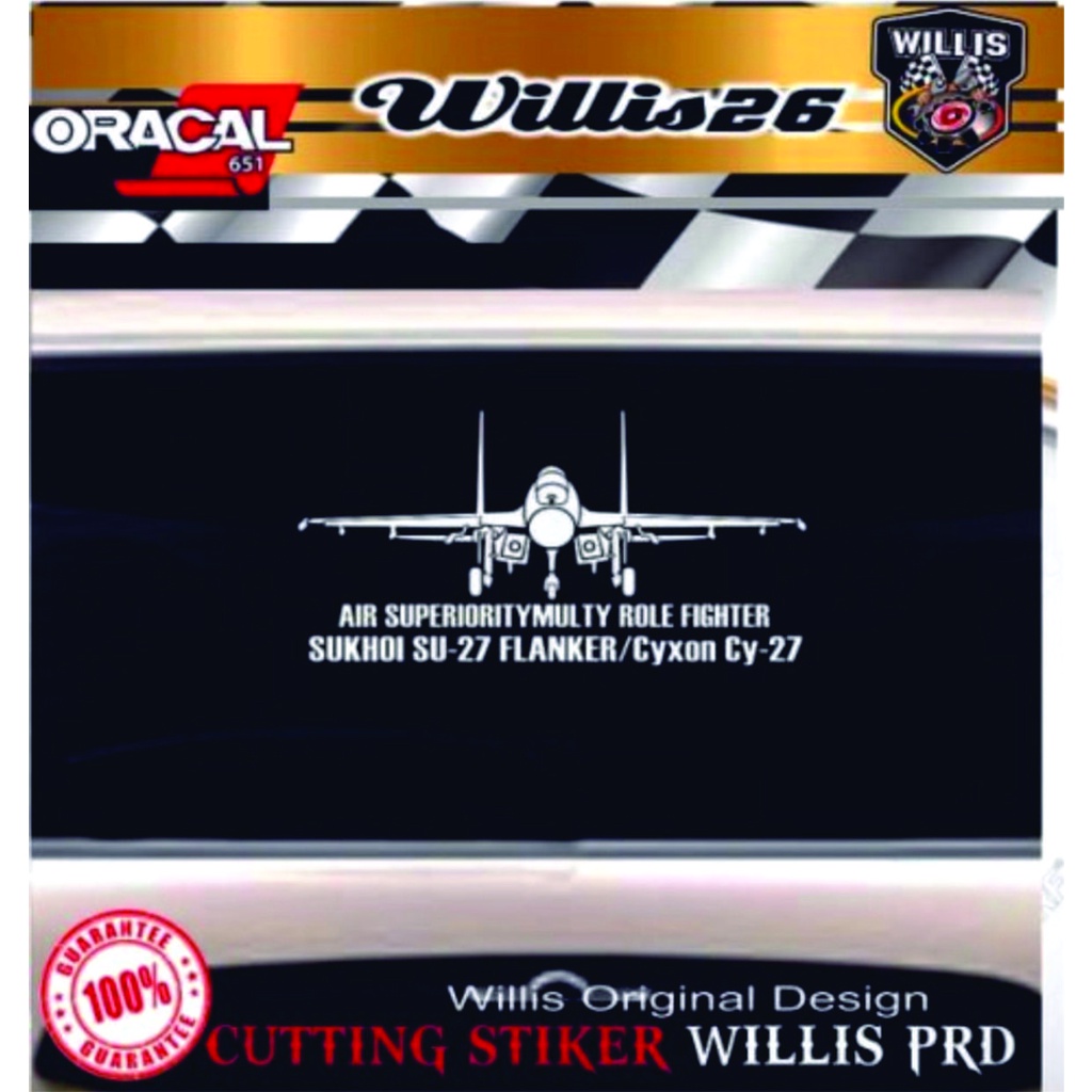 stiker kaca mobil pesawat sticker sukhoi