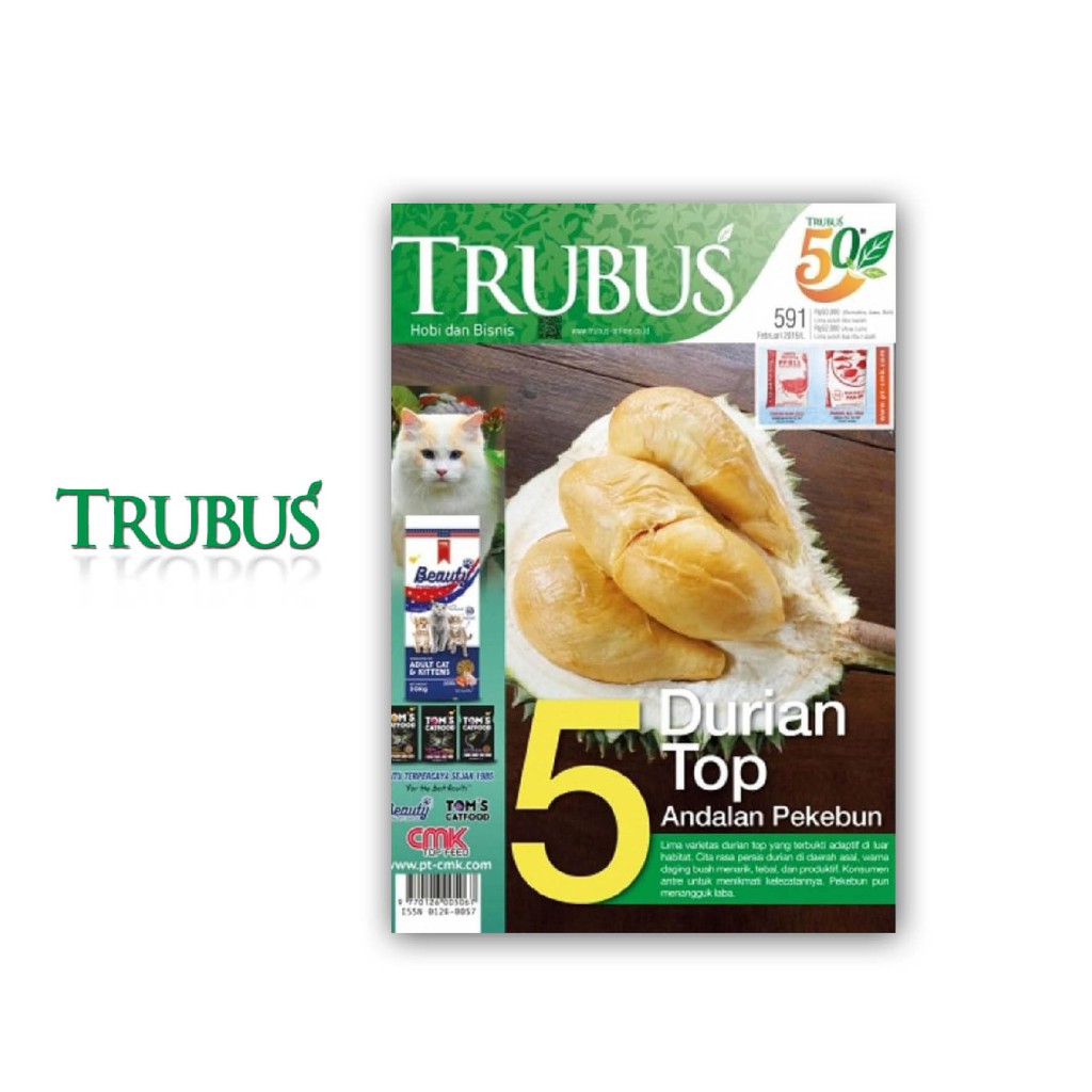 MAJALAH TRUBUS EDISI 591 FEBRUARI 2019 (5 DURIAN TOP ANDALAN PEKEBUN)