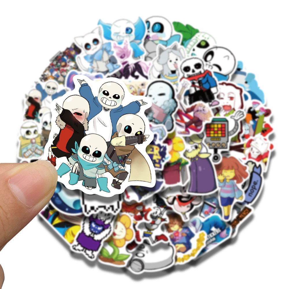 50pcs Undertale Hot Games Lable Stickers For Cars Motorcycles Children's toys Decal Luggage Skateboards Computer Box