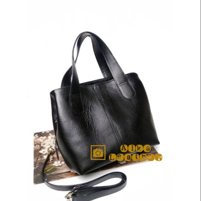 Tas Kulit Garut Tas Slempang Wanita Slingbag Size L Besar 3 Ruang