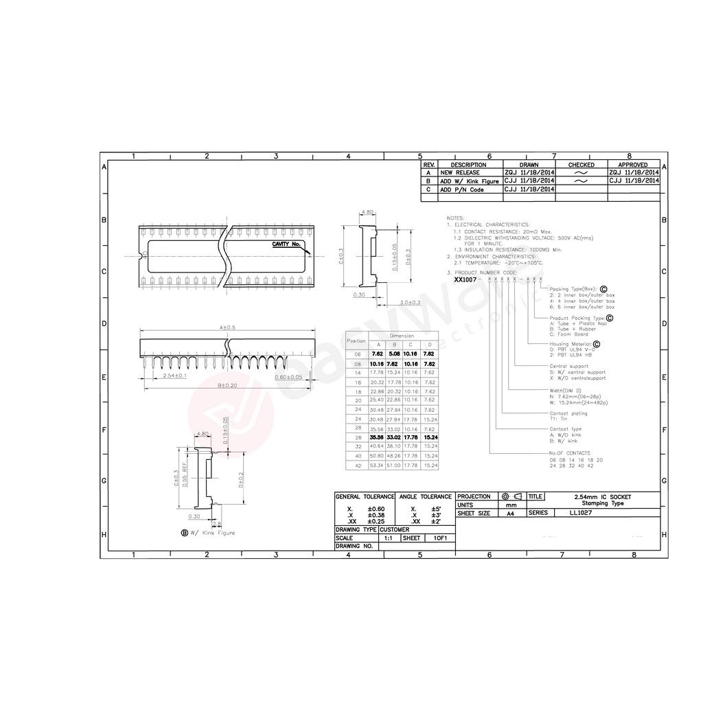 SOCKET IC 28 PIN IC SOKET 28P