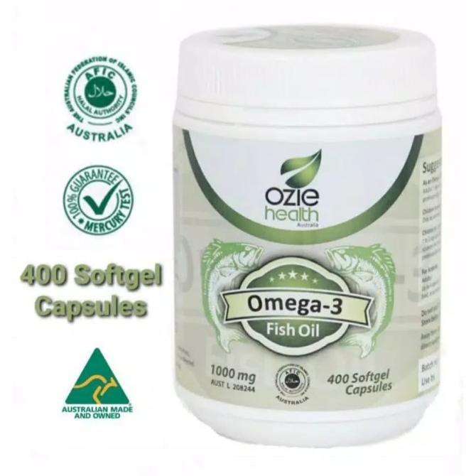 Ozie Health - Omega 3 Fish Oil 1000mg 400 Capsule [HALAL CERTIFIED] Lc