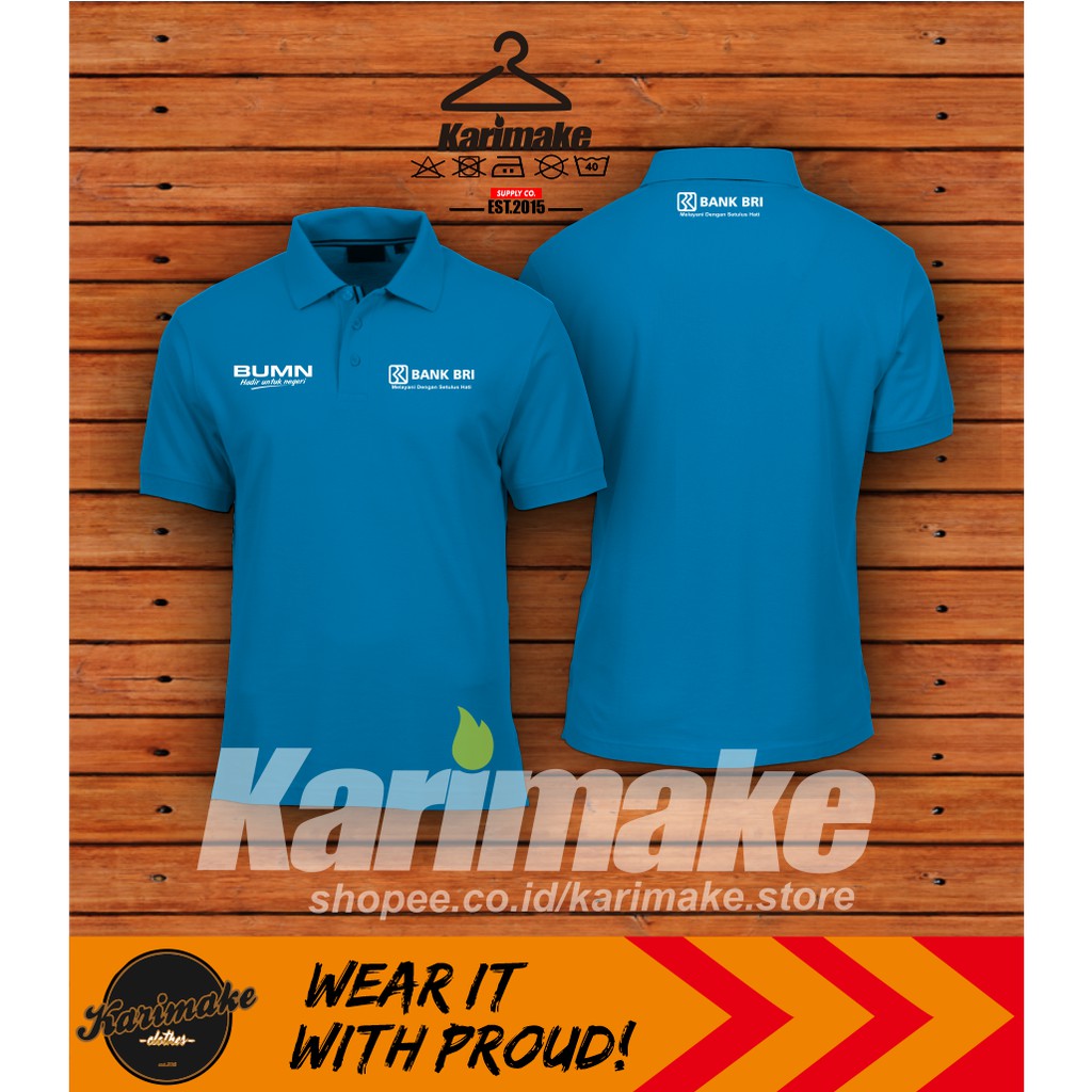 Polo Shirt Kaos  Polo Bank  BRI Bank  Rakyat Indonesia Kaos  