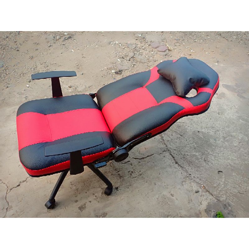 Kursi Gaming Casper Reclining  Tangan T biasa kaki Roda Turun naik