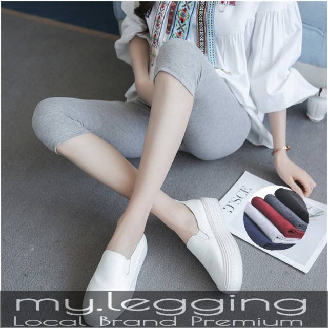 Legging Pendek Bahan Kaos Soft Rayon Standar Dan Jumbo