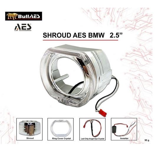 SHROUD BMW 2,5 INCHI merk AES Projie Projector lampu motor mobil