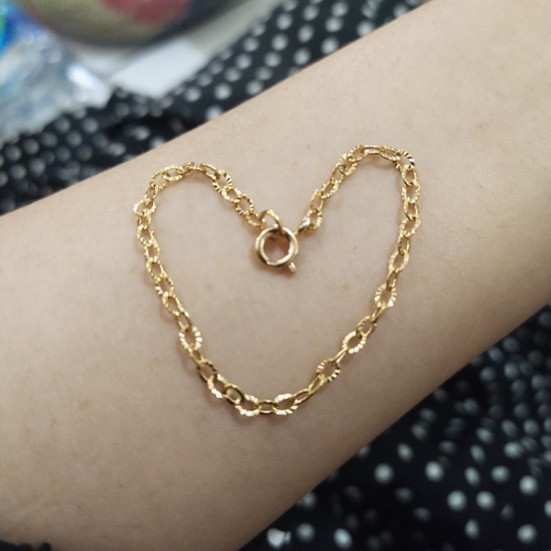 Gelang Tangan Nuri warna Gold SUPER AWET ANTI KARAT ANTI LUNTUR Titanium Persis Emas Asli Ringan Anti iritasi