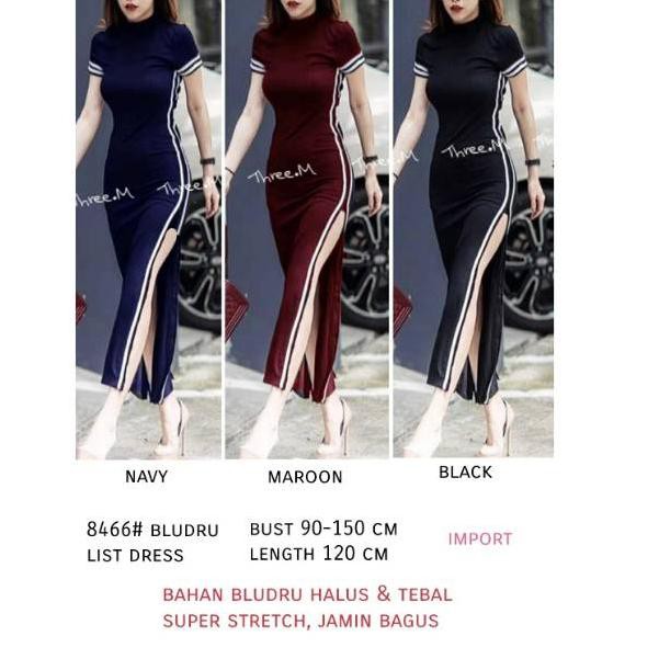 8466 BLUDRU LIST DRESS IMPORT (KODE 299)