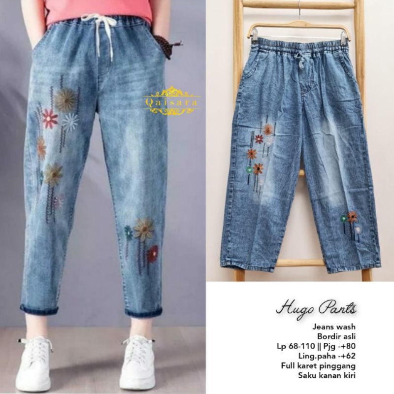 Baggy Jeans Bordir Bunga / Viana Pants