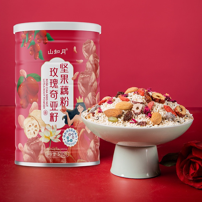 藕粉 Ou Fen Lotus Root Powder Bubuk Akar Teratai Dried Chia Seed Nuts Fruits Osmanthus Rose Red Dates Kering (HALAL)