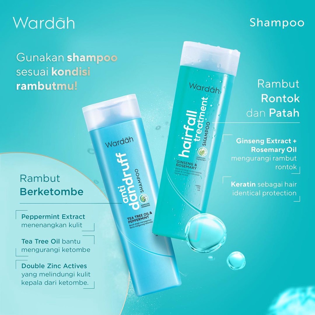 Wardah Shampoo Conditioner Anti Dandruff Hair Fall Treatment | Sampo Ketombe dan Rontok