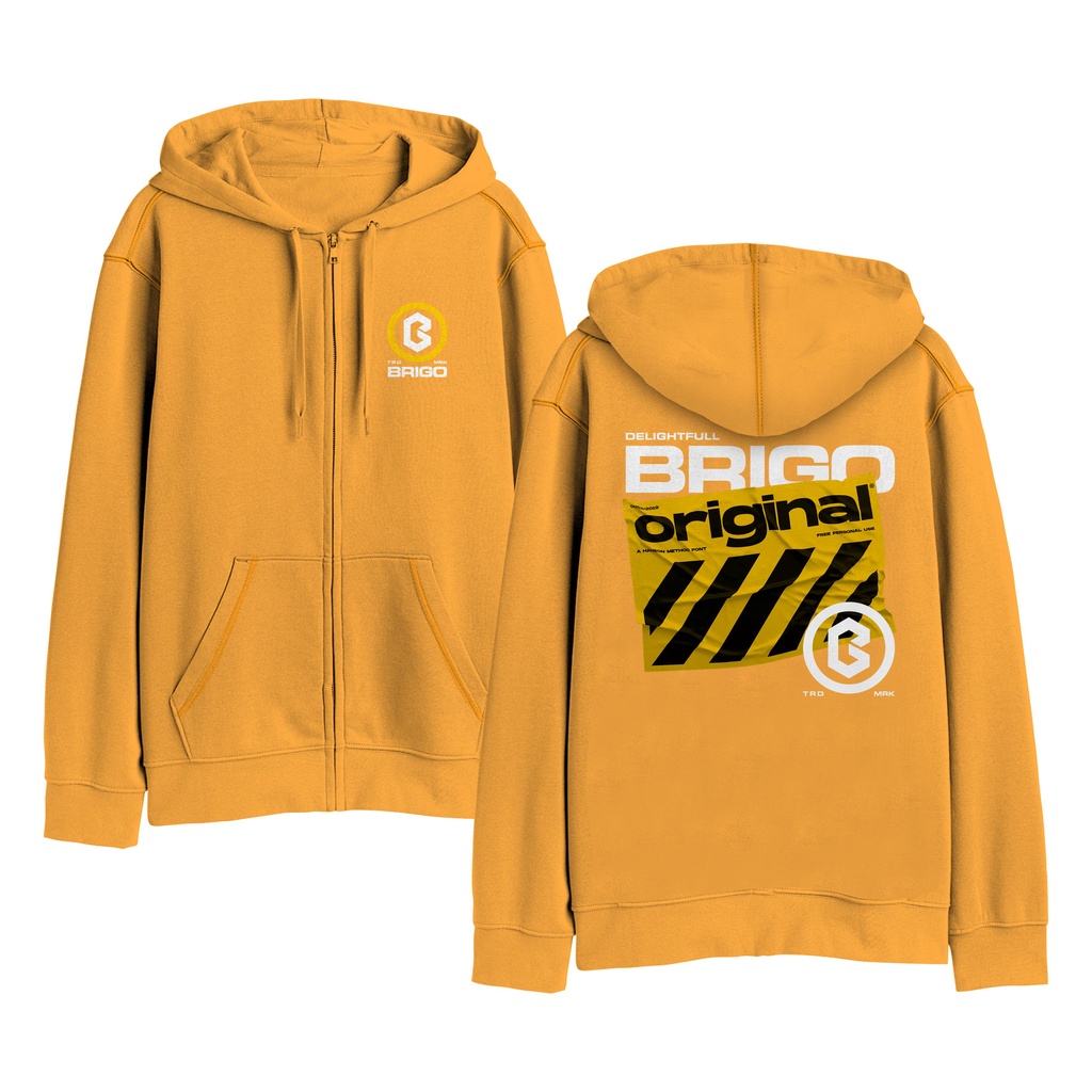 BRIGO Zipper Jumper Hoodie Delight Full II Sweater Hoodie Resleting BRIGO Delight Full Sablon DTF Fleece Cotton II SIZE M-XXL (Pria &amp; Wanita) Free stiker&amp;Gantungan Kunci