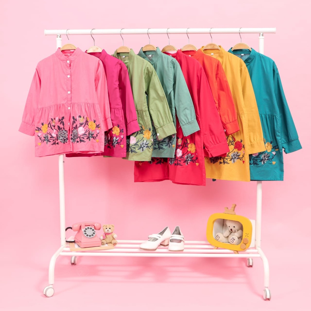 KEMEJA ANAK PEREMPUAN BORDIR 4-12 TAHUN