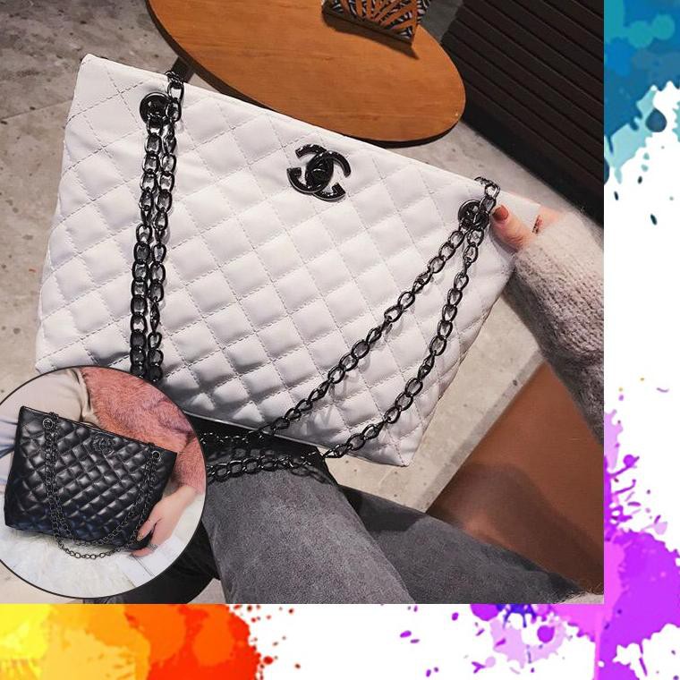 ♫Hot Sell♫ MKL - TAS SELEMPANG WANITA FASHION TOTE BAG CHANNEL SLING BAG KULIT BESAR BATAM IMPORT MU