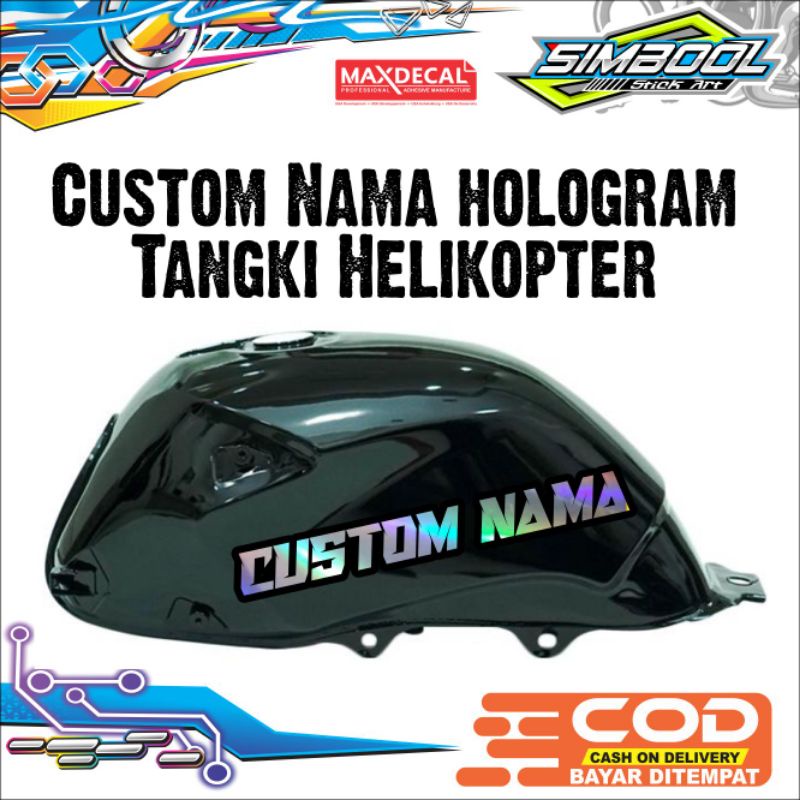 sticker tangki herex hologram maxdecal (wajib chat untuk custom nama) 1set isi 2 stiker