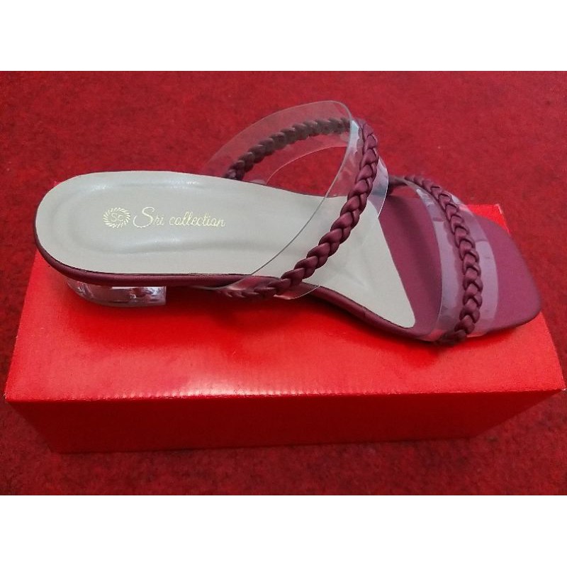 Sandal hells hak kaca 3 cm