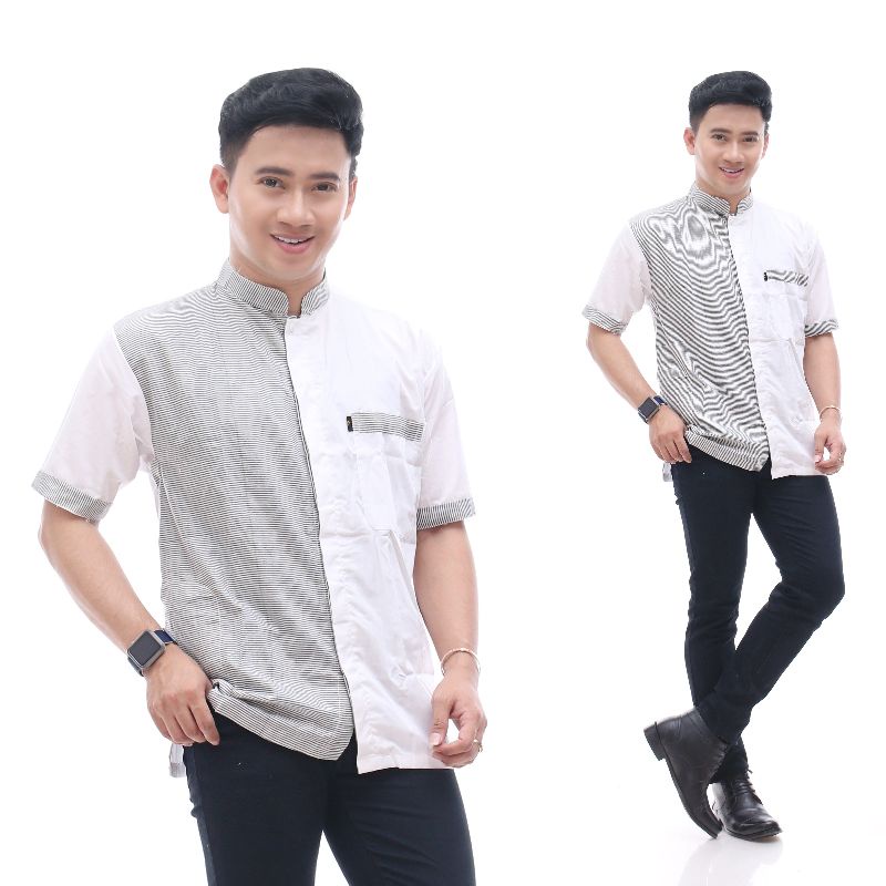 Baju koko pria lengan pendek busana muslim pria