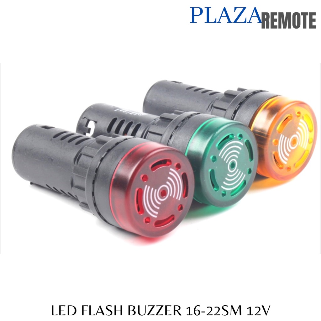 FLASH BUZZER LED ALARM SIGNAL BEEPER AC AD16-22 SM 12V