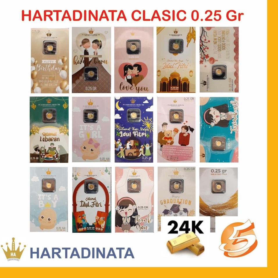 [DISCOUNT CB042] Emas Logam Mulia Hartadinata ANTAM 0,25 0.25 Gram Birthday Ultah Wedding Nikah Kawi