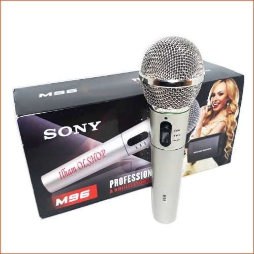 Microphone SONY M-96 Mik Karaoke/Mikrofon/Mic Single Wireless dan Kabel