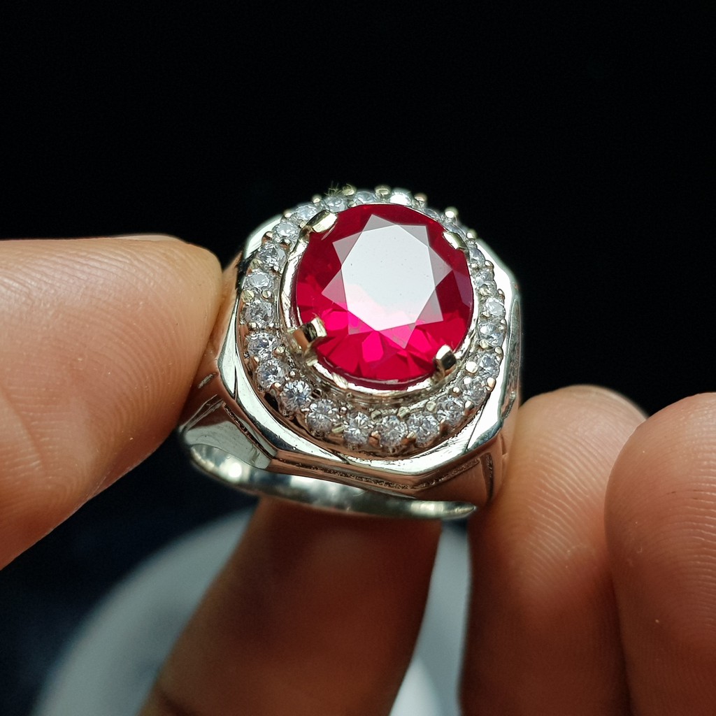 cincin merah siam asli bangkok / batu merah siam bangkok asli