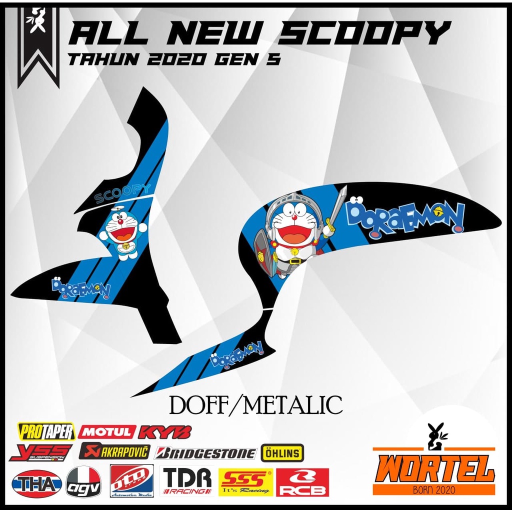 Striping Scoopy 2021-Sticker Lis Decal Motor All New Scoopy 2021 Doraemon