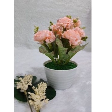 Bunga hias / bunga plastik / bunga dekorasi plastik bunga hias plastik sudah dengan pot dan batu hia