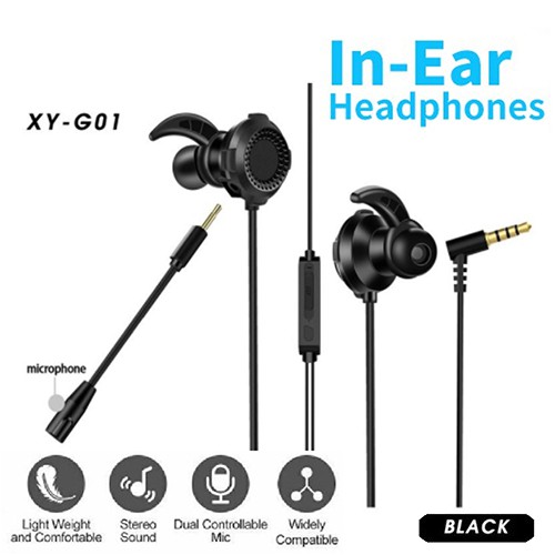 Promo Headset Gaming XY G01 PUBG Noise Cancelling Dual Mic Mobile PC Bass Earphone Gaming